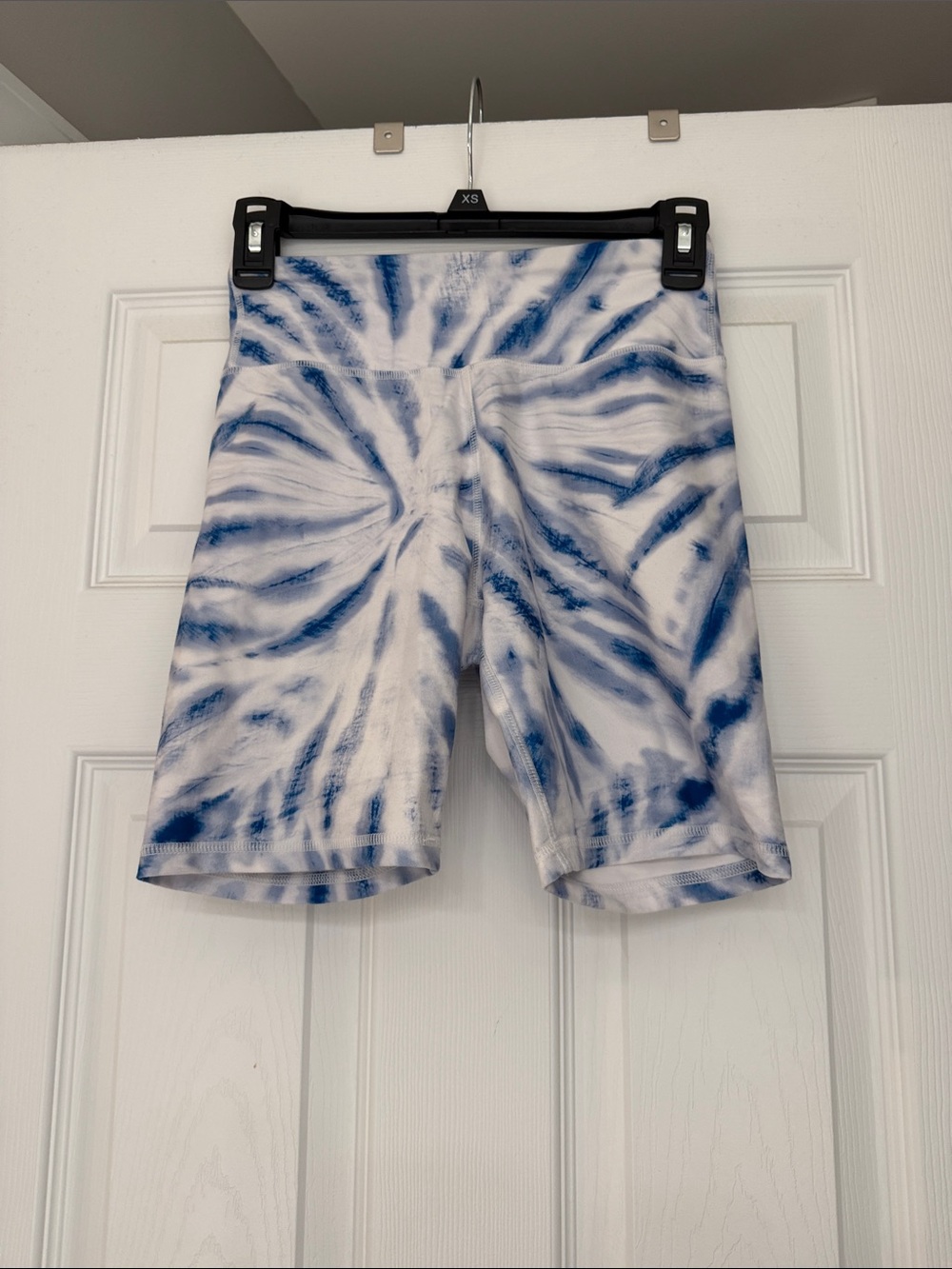 Kyodan Women's Blue and White Tie-Dye Bike Shorts